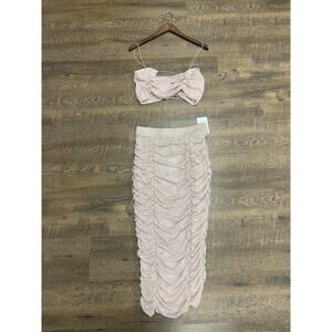 Victoria Secret FOR LOVE & LEMONS All That Glitters Top & Skirt Size M Pink NEW